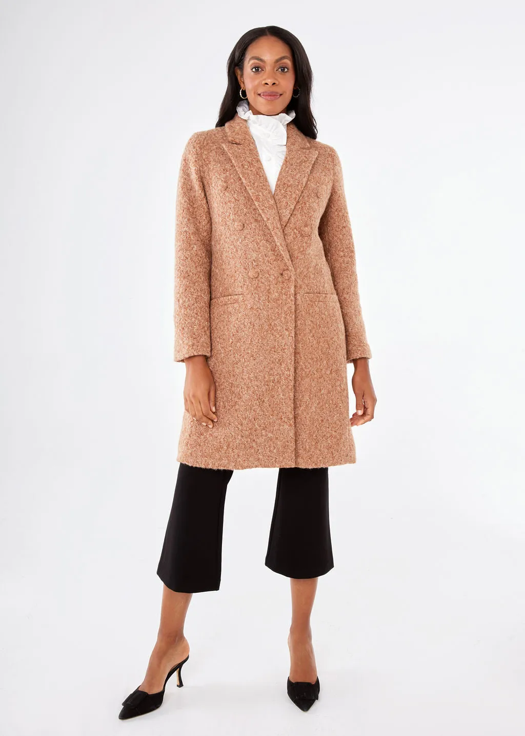 Abigail Coat Camel Shearling Boucle