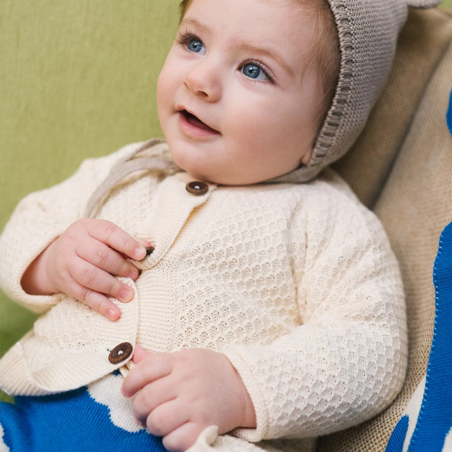 Baby Cotton Cloud Cardigan - Milk