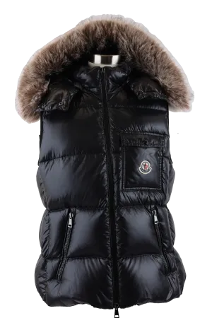 Balabio Hooded Down Vest W/ Fur Trim