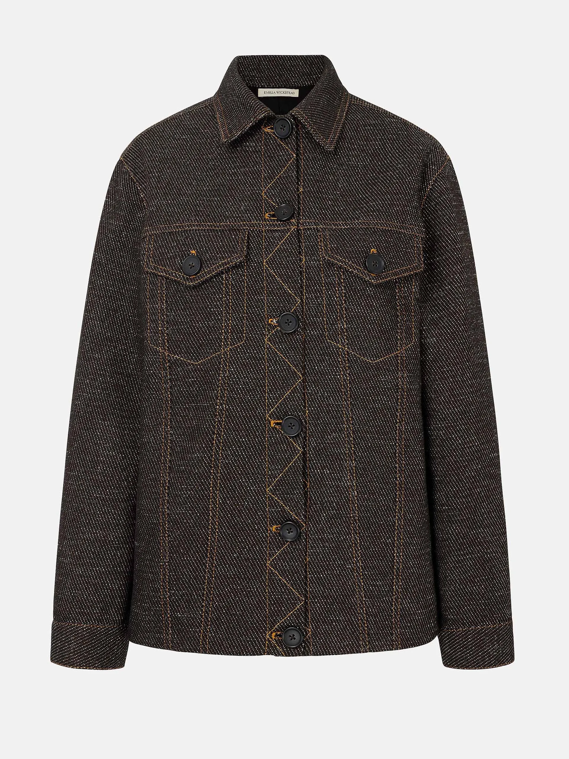 Black and brown Freesia denim jacket