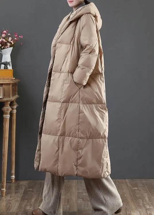 Casual gold down jacket woman oversize womens parka hooded pockets winter outwear