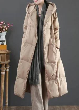 Casual gold down jacket woman oversize womens parka hooded pockets winter outwear