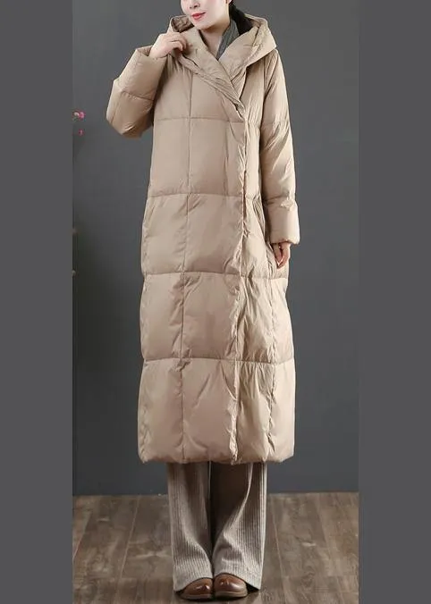 Casual gold down jacket woman oversize womens parka hooded pockets winter outwear