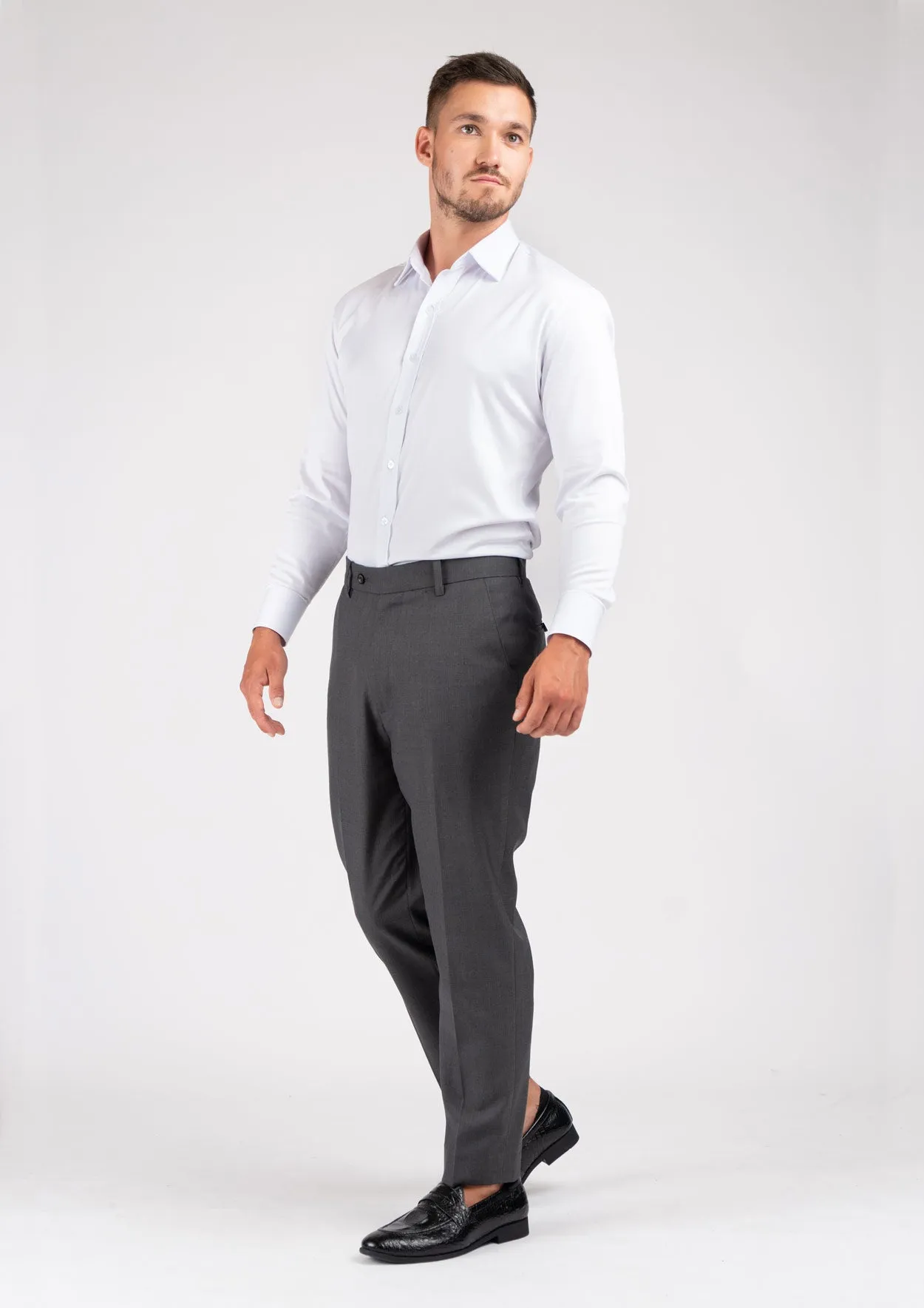 Charcoal Sharkskin Pants