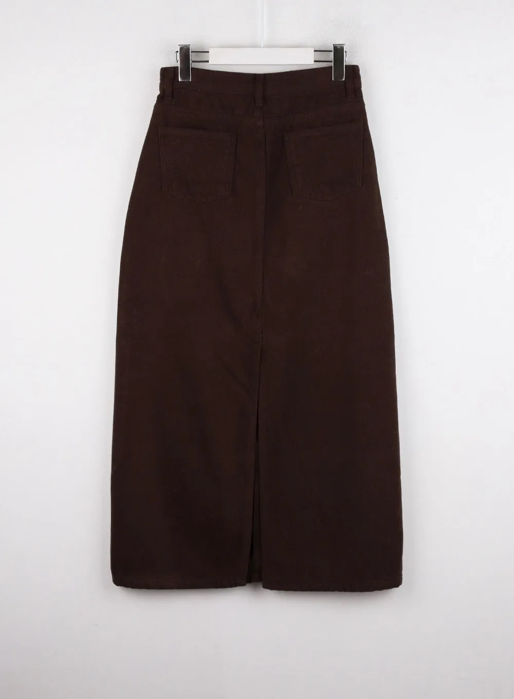 Corduroy Mid-Rise Solid Maxi Skirt CD315