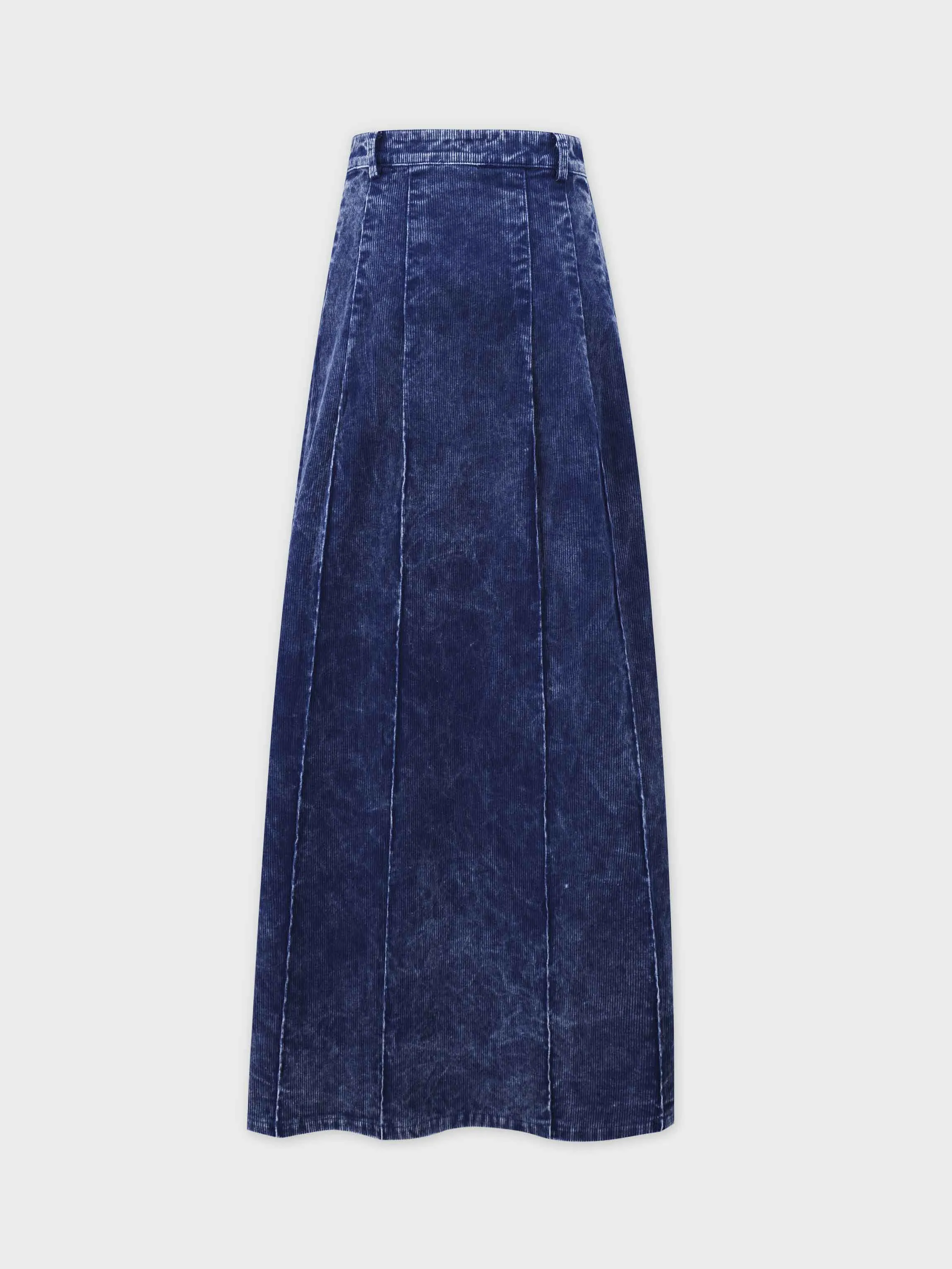 Corduroy Skirt-Washed Denim