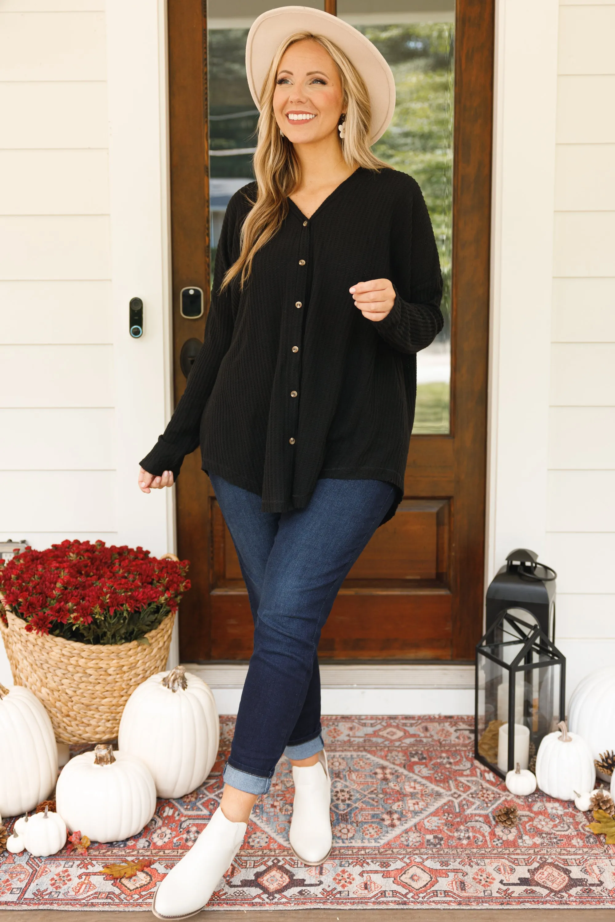 Cozy Cascade Cardigan, Black