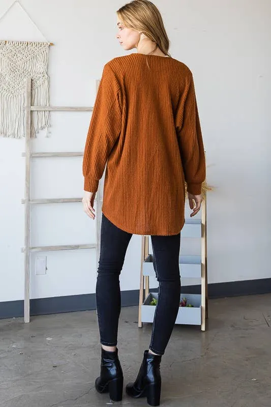 Cozy in Camel OPEN CARDIGAN