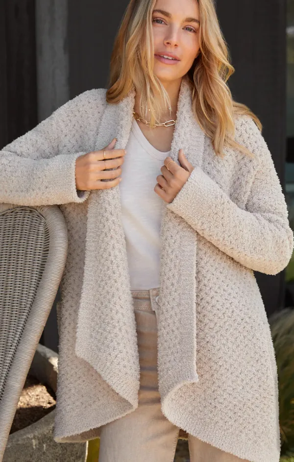 CozyChic Honeycomb Shawl Cardigan