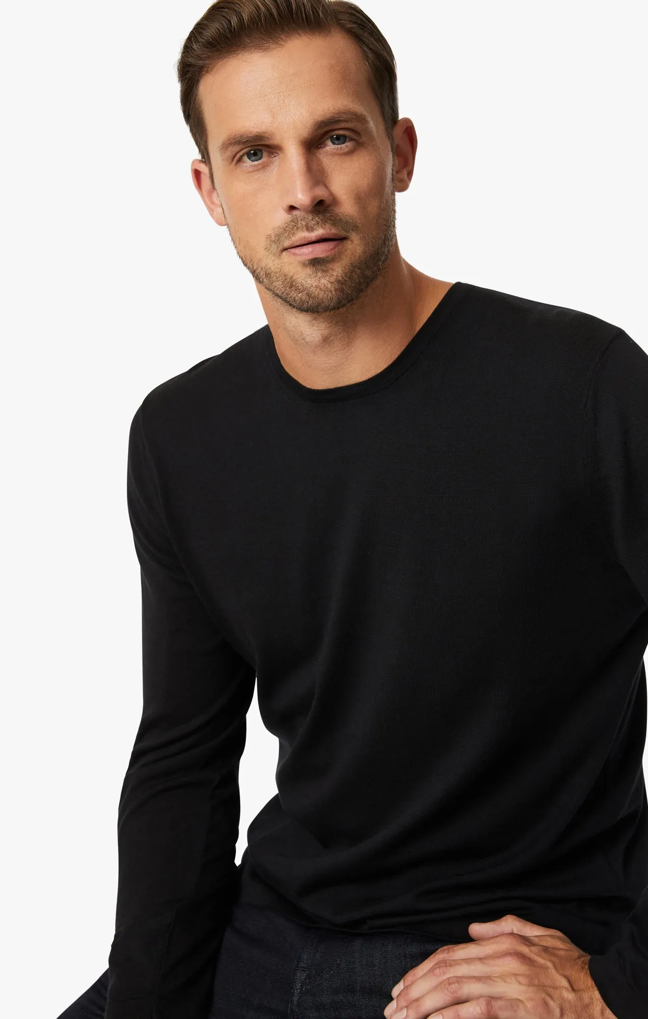 Crew Neck Sweater In Black