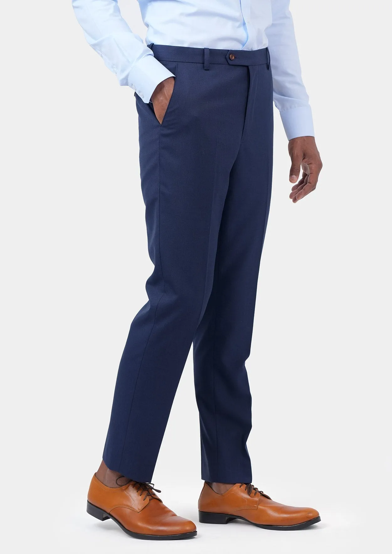 Deep Blue Sharkskin Pants