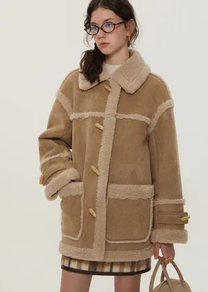 Faux Suede Fur Fleece Coat