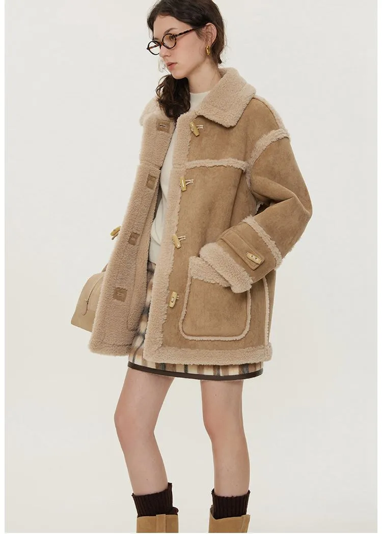 Faux Suede Fur Fleece Coat