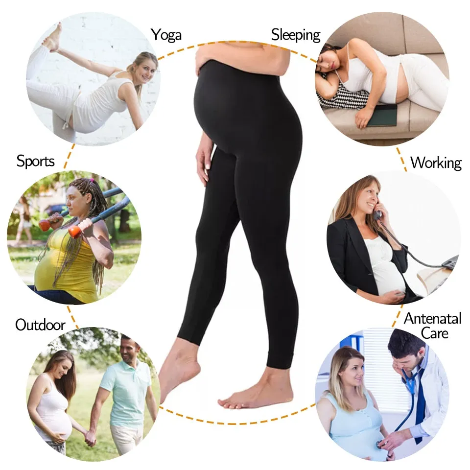 High Waist pregnancy Leggings Skinny Maternity clothes for pregnant women Belly Support Knitted Leggings Body Shaper Trousers