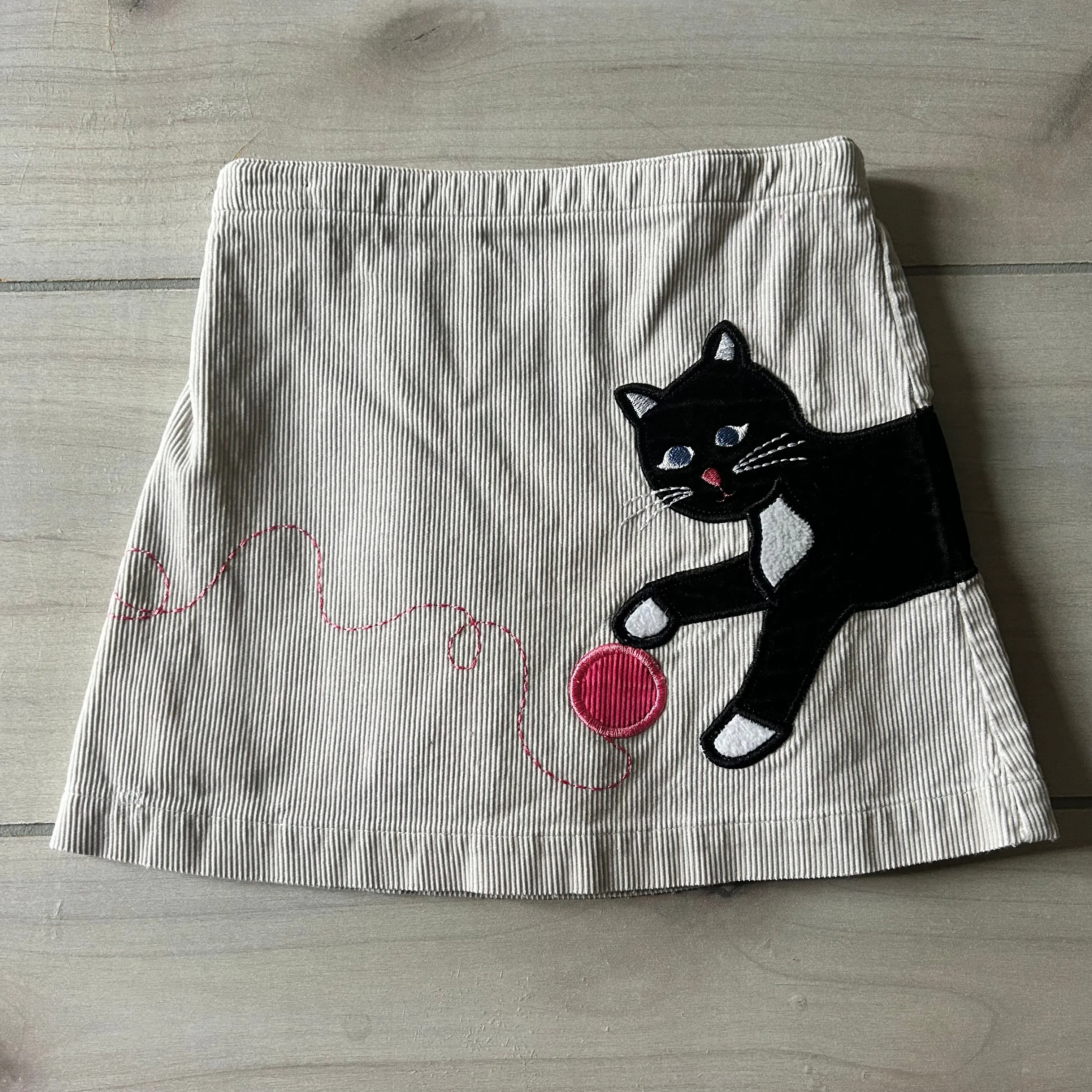 Lands End Kitty Applique Corduory Skort