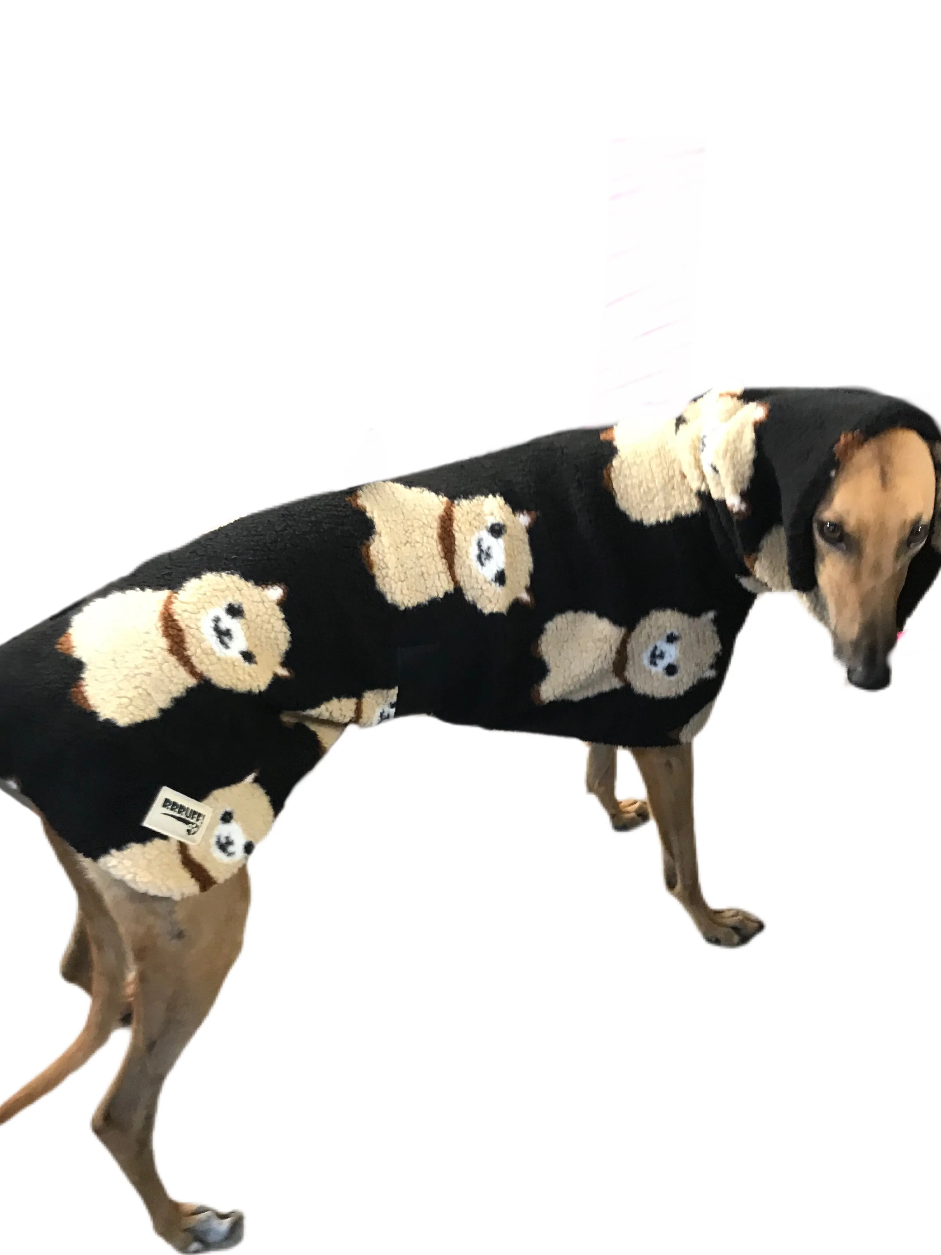 Last one! Extra thick soft Sherpa deluxe style greyhound coat with snuggly wide neck roll