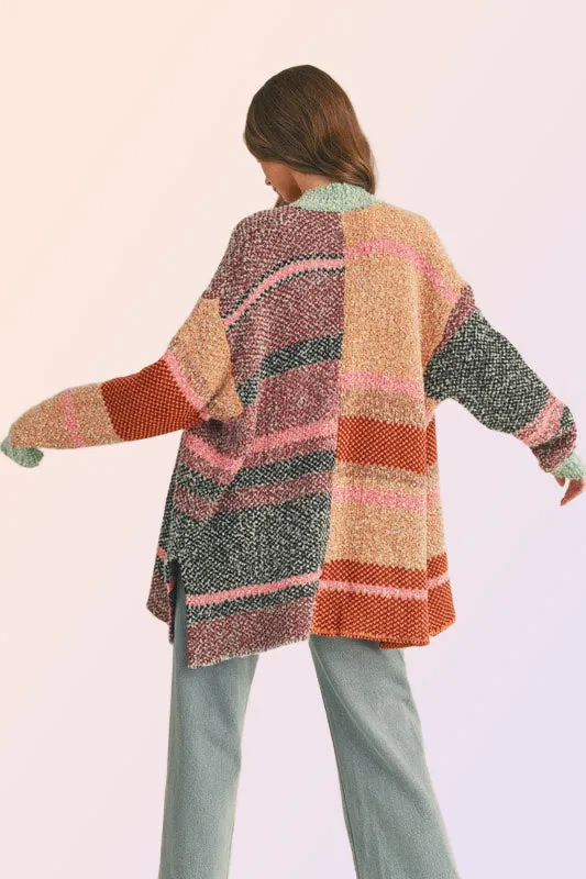 MAASTRICHT OVERSIZED COLOR BLOCK CARDIGAN