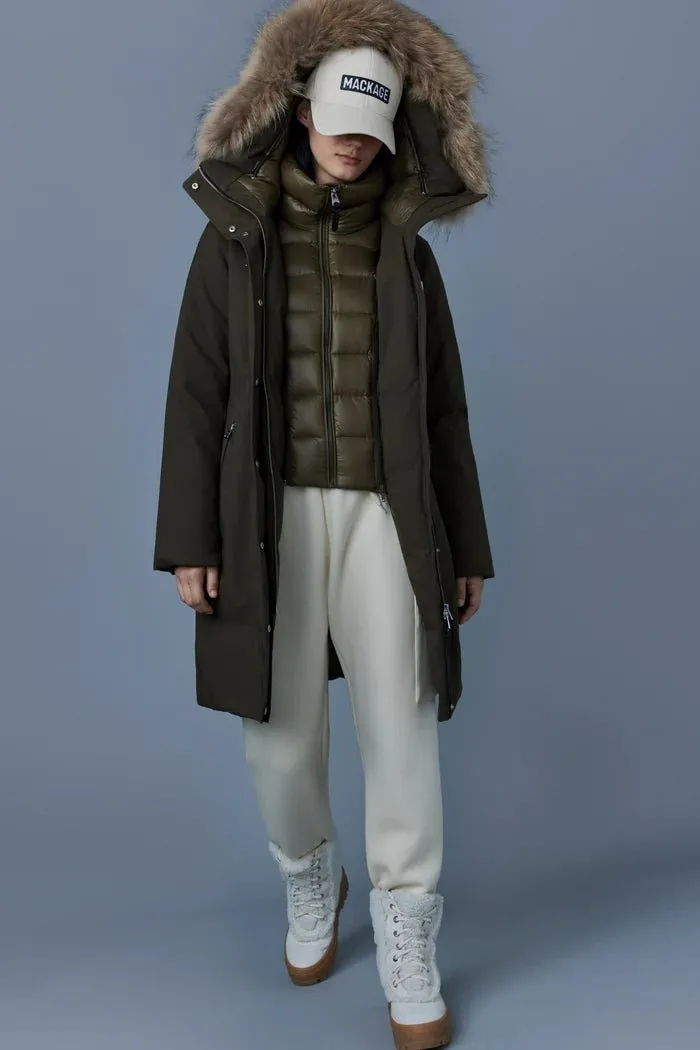 MACKAGE SHILOH-F - 2-IN-1 Fitted Down Coat With Removable Bib And Natural Fur