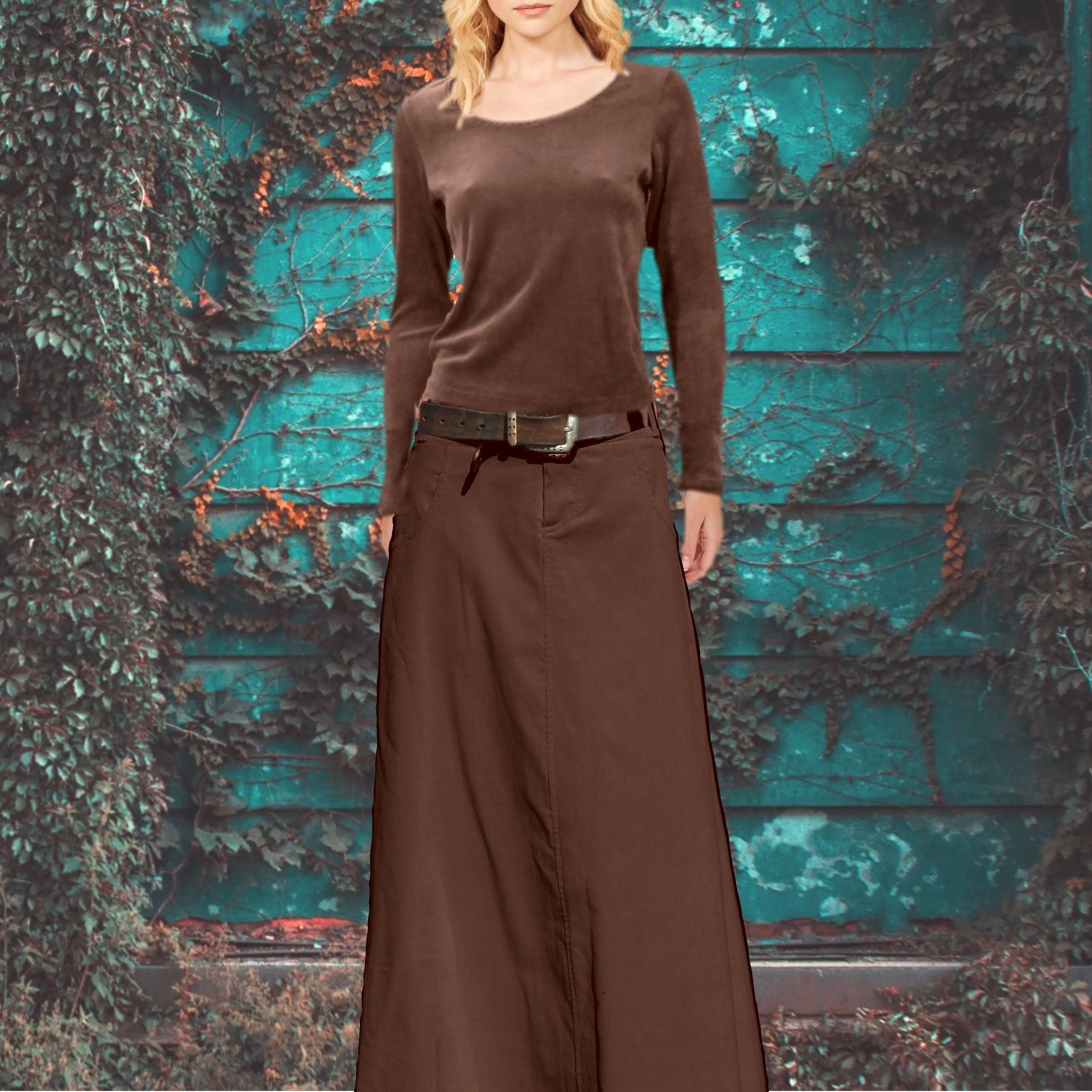 Maxi rok van ribcord/ Corduroy maxi skirt