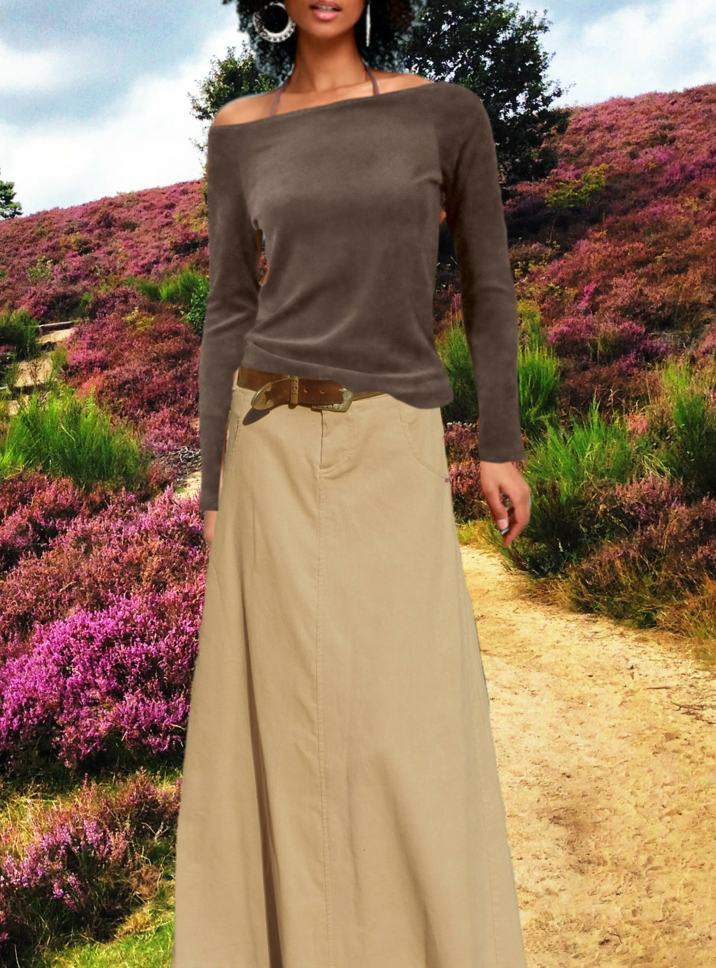 Maxi rok van ribcord/ Corduroy maxi skirt