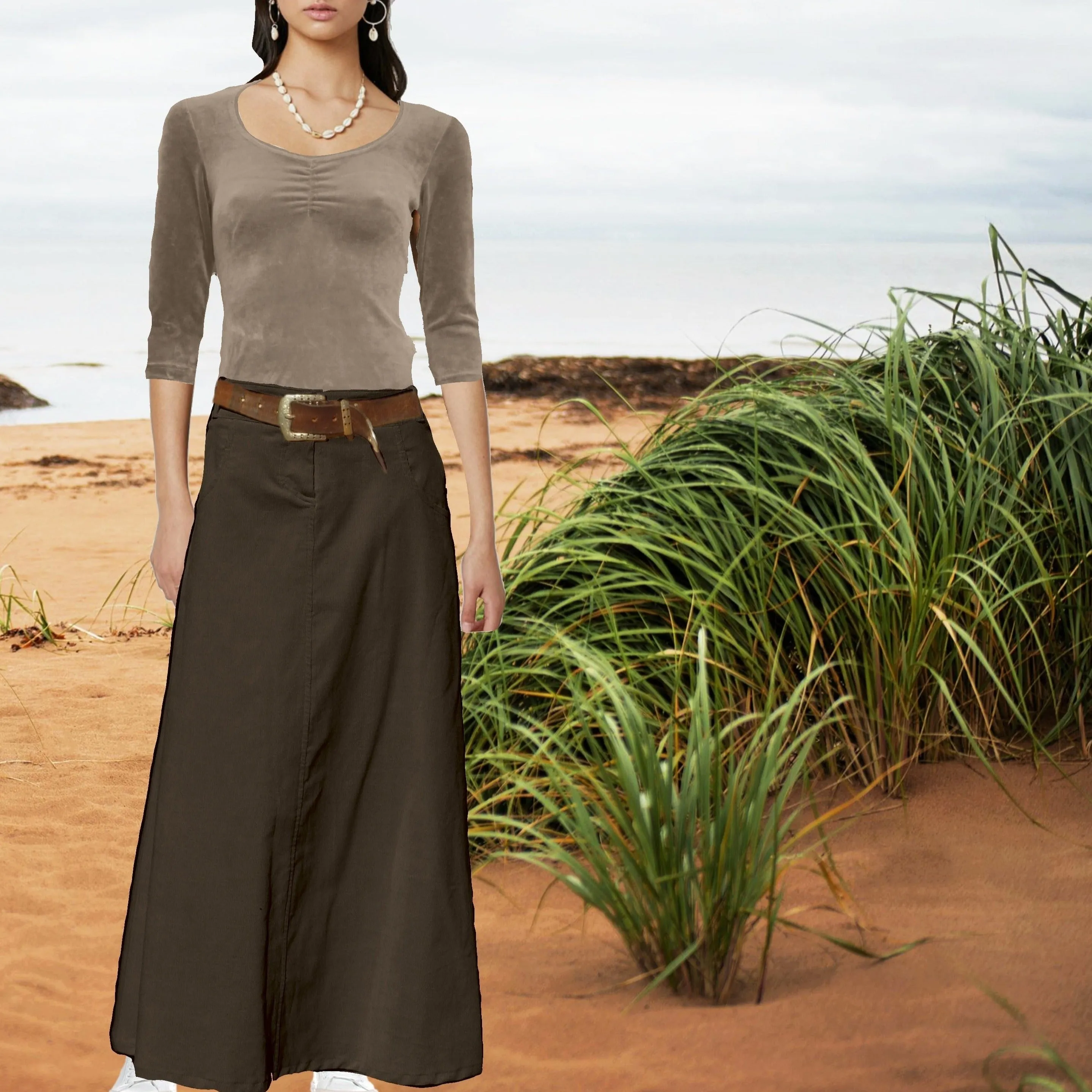 Maxi rok van ribcord/ Corduroy maxi skirt