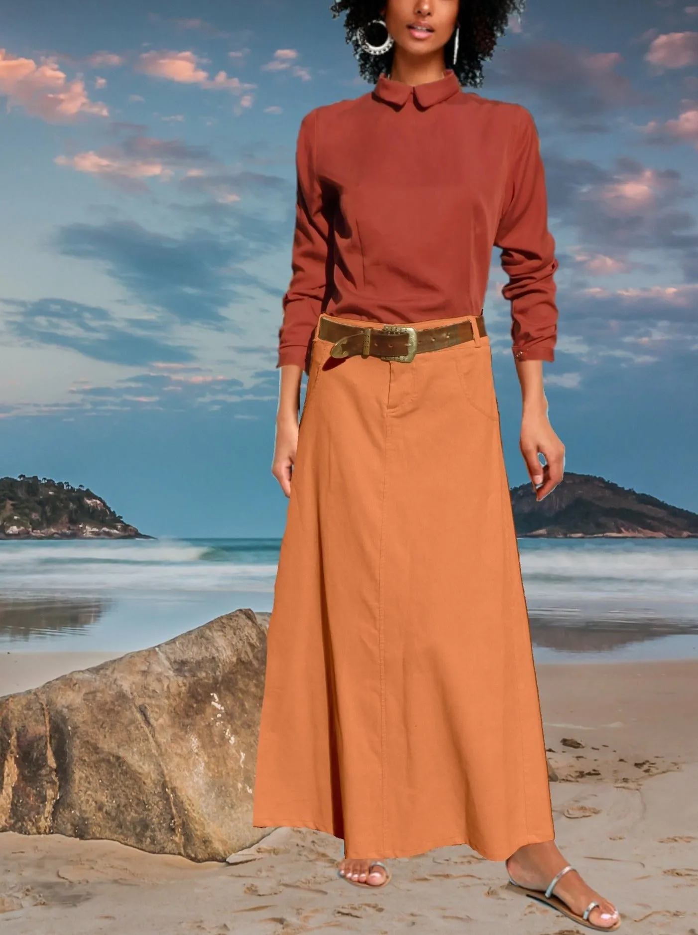 Maxi rok van ribcord/ Corduroy maxi skirt