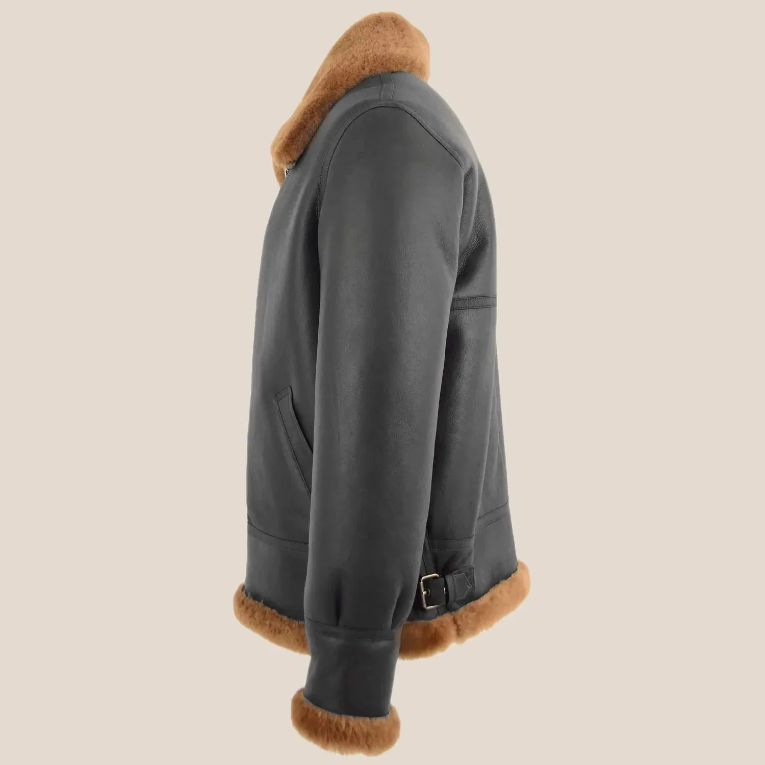 Men's Brown Ginger Classic B3 Sheepskin Jacket