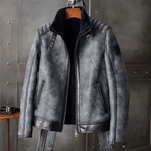 Men's Grey B3 Sheepskin Leather Jacket