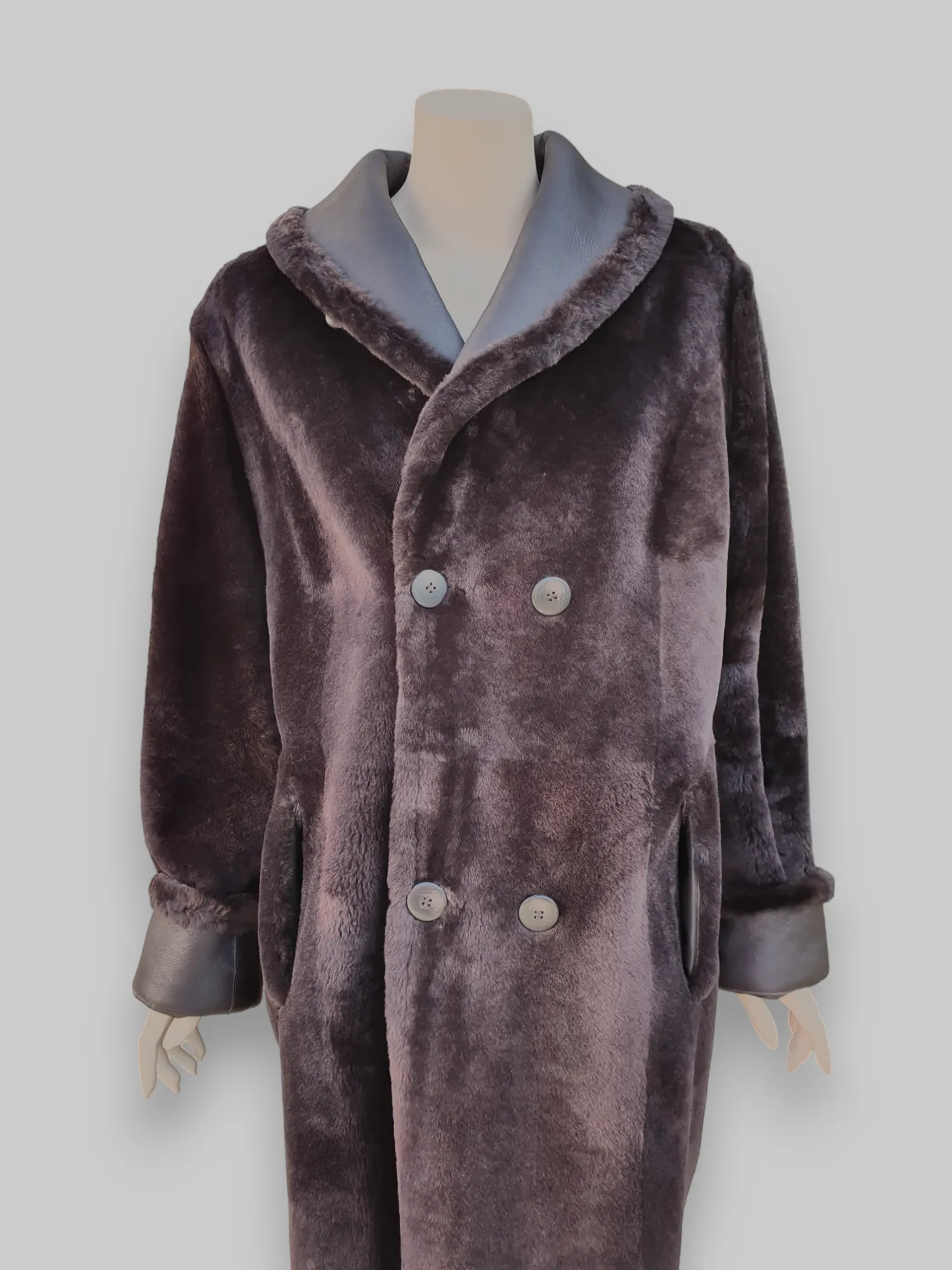 Merino Napado Cafe Oxido Shearling Coat -Size 44