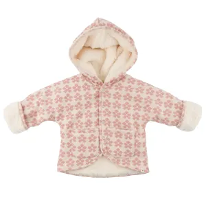 oh baby! Winter Snowdrift Hoodie Jacket with Cream Lining - Mod Flowers - Blush