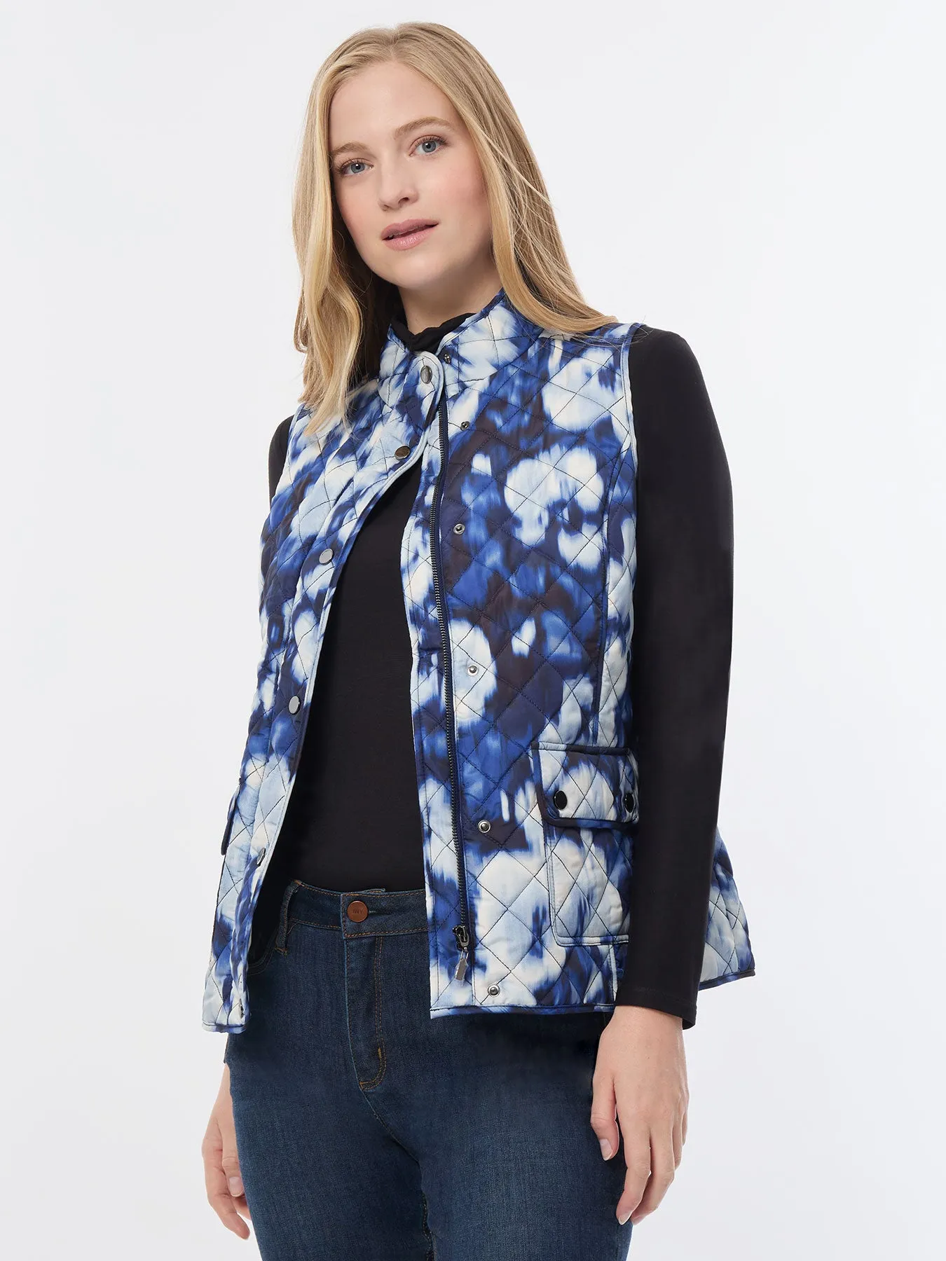 Printed Quilted Puffer Vest