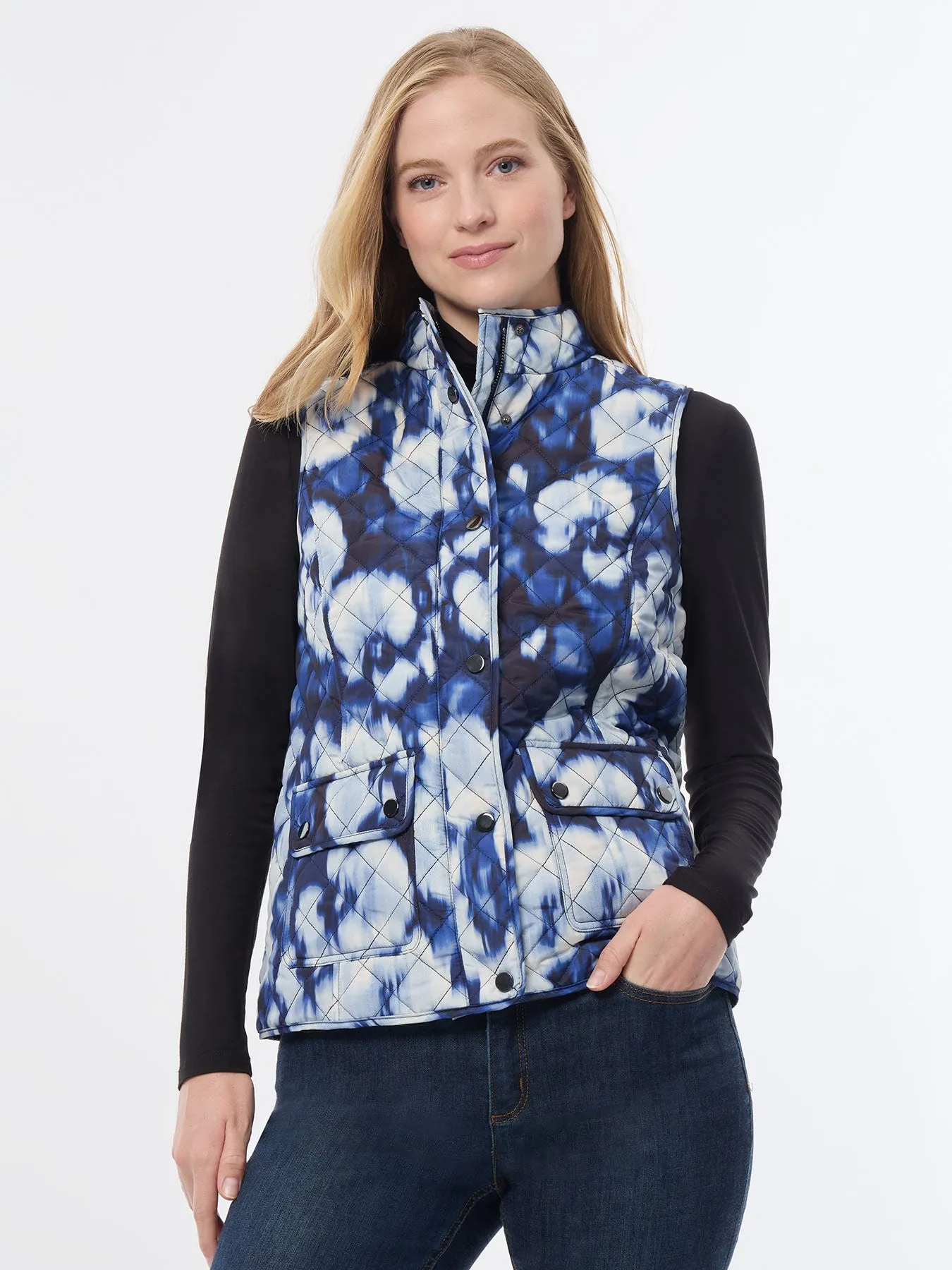 Printed Quilted Puffer Vest