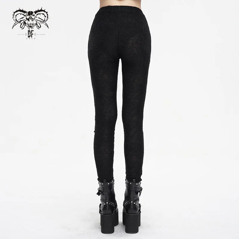 PT220 wild grain pleated strappy stretchy knitted leggings