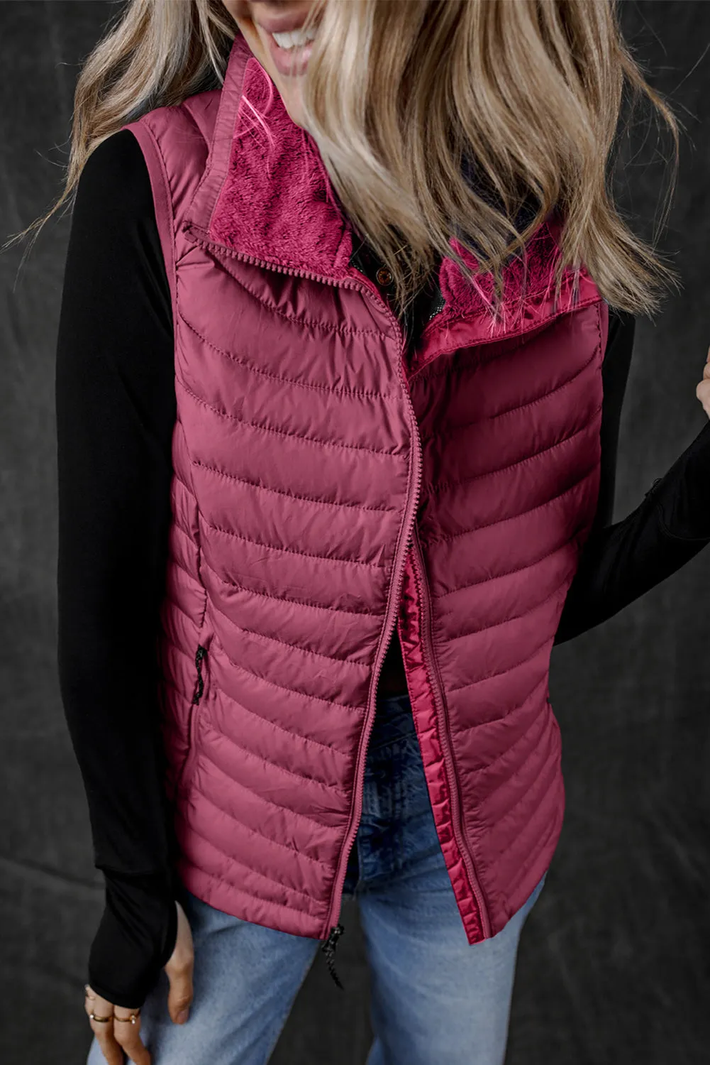 Quilted Zipped Puffer Vest