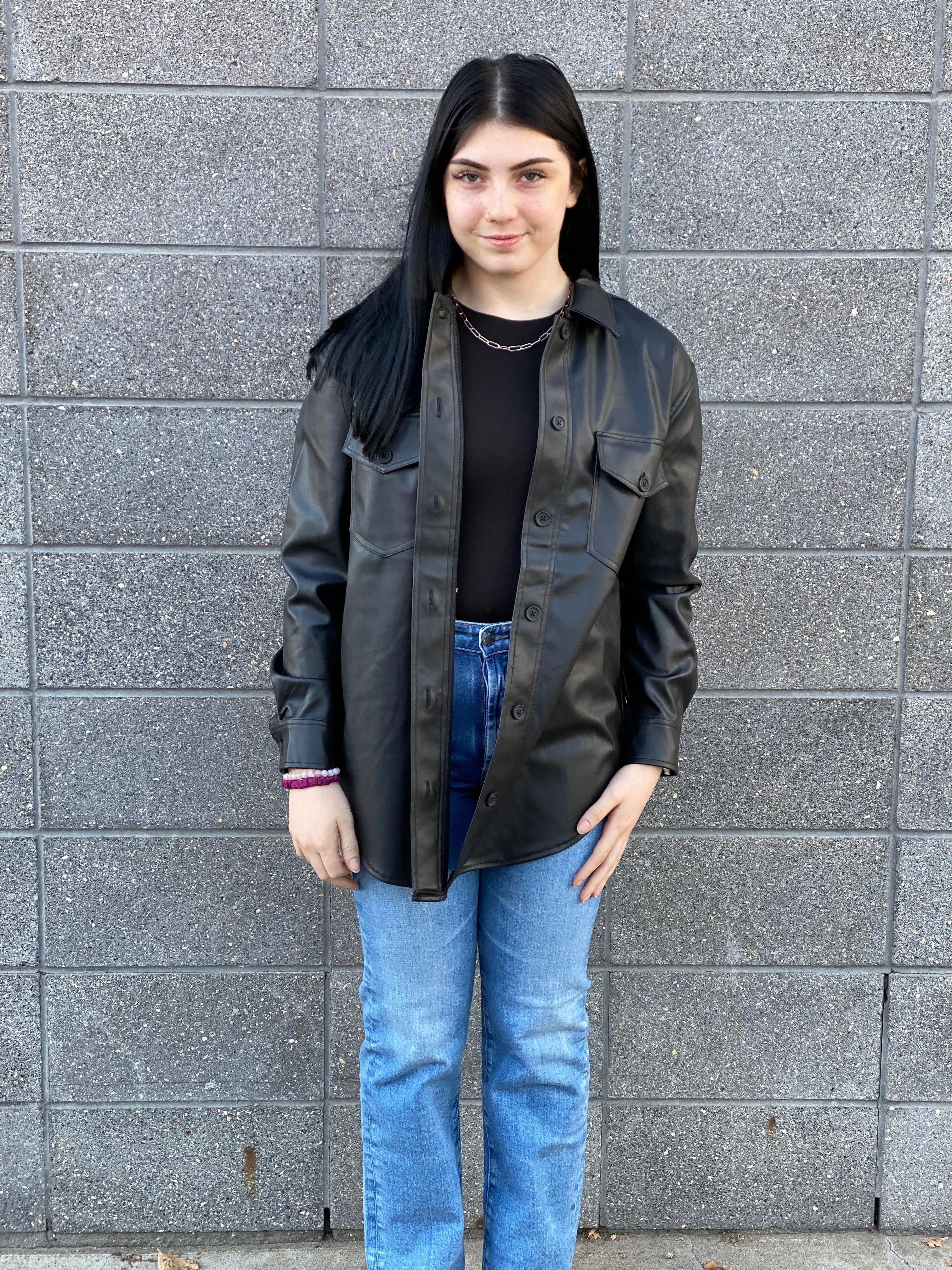 SHARLENE VEGAN LEATHER JACKET