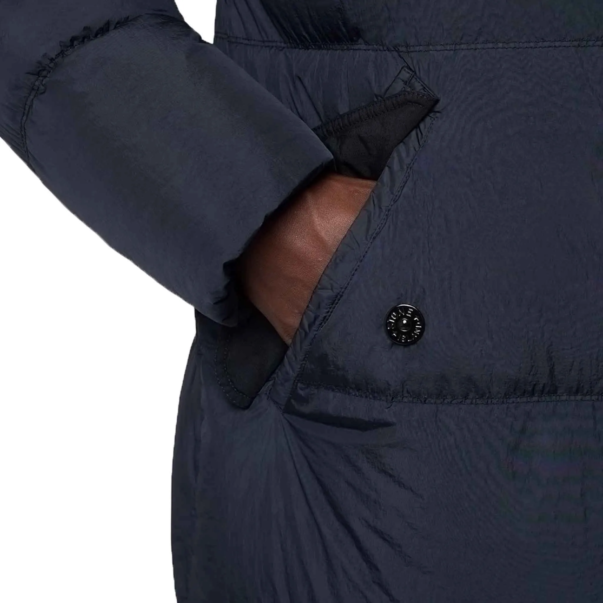 Stone Island Crinkle Reps R-NY Down Parka in Navy Blue