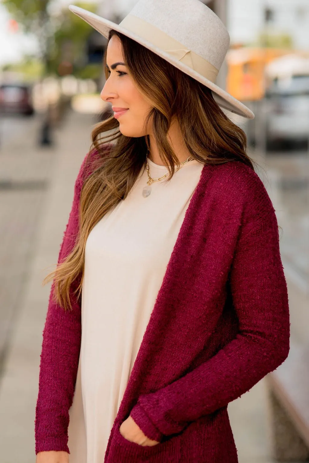 Textured Slit Cardigan