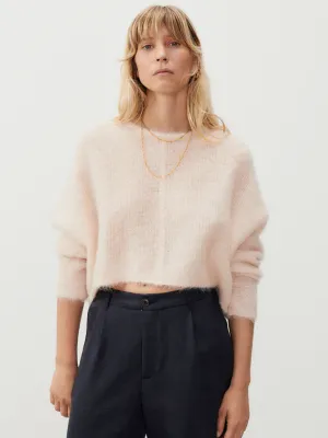 Tyji Cropped Sweater in Ballerina Pink