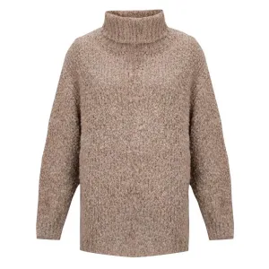 Vinny Boucle Polo Neck in Beige