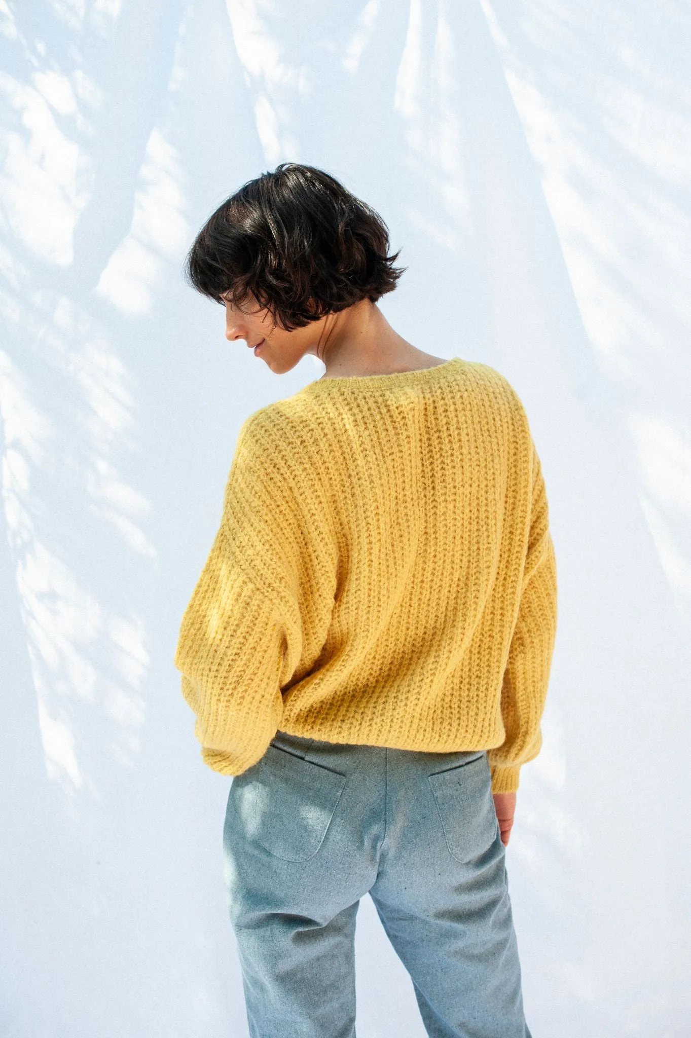 wrap cardigan - vega - daffodil yellow