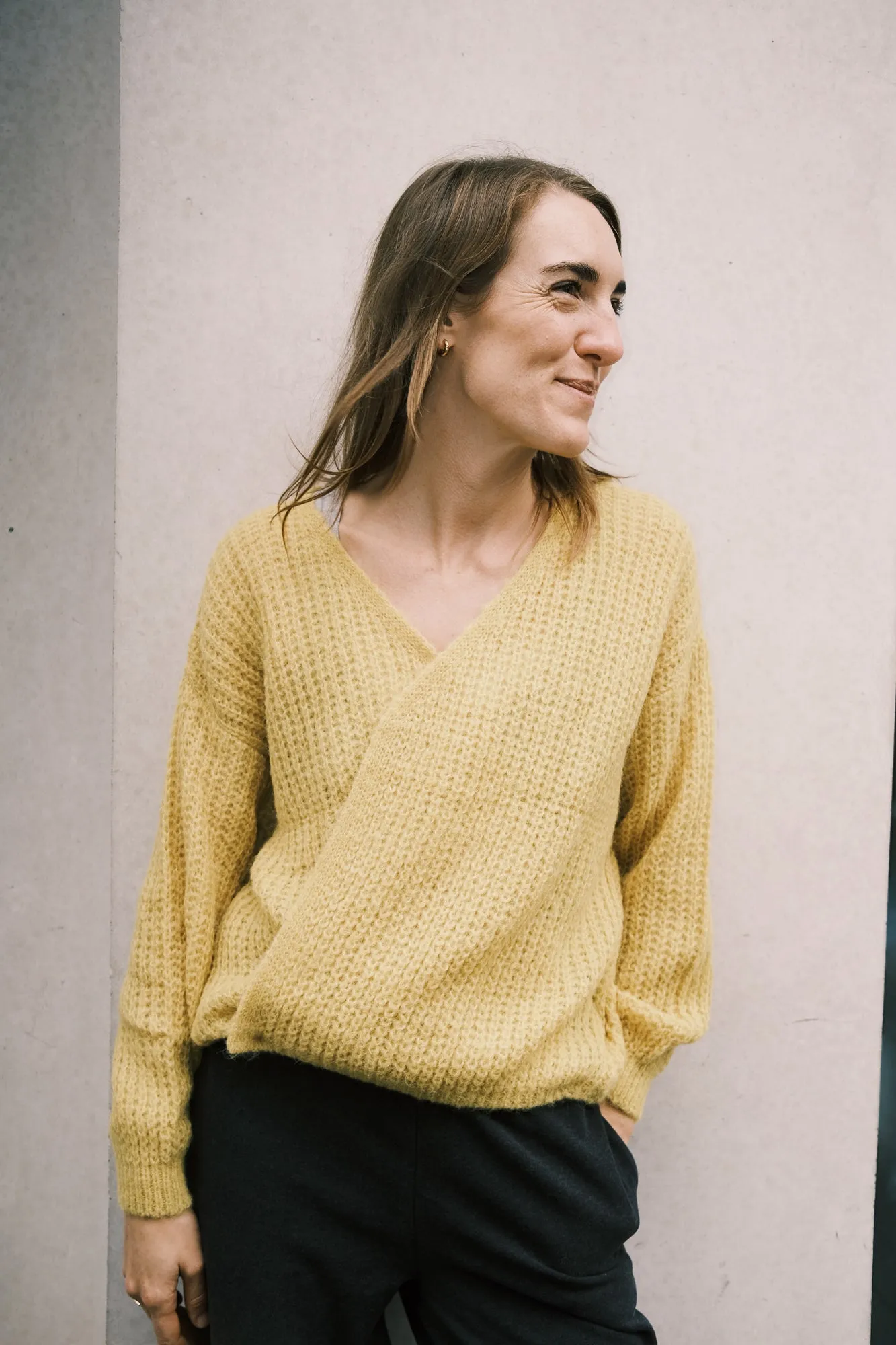 wrap cardigan - vega - daffodil yellow