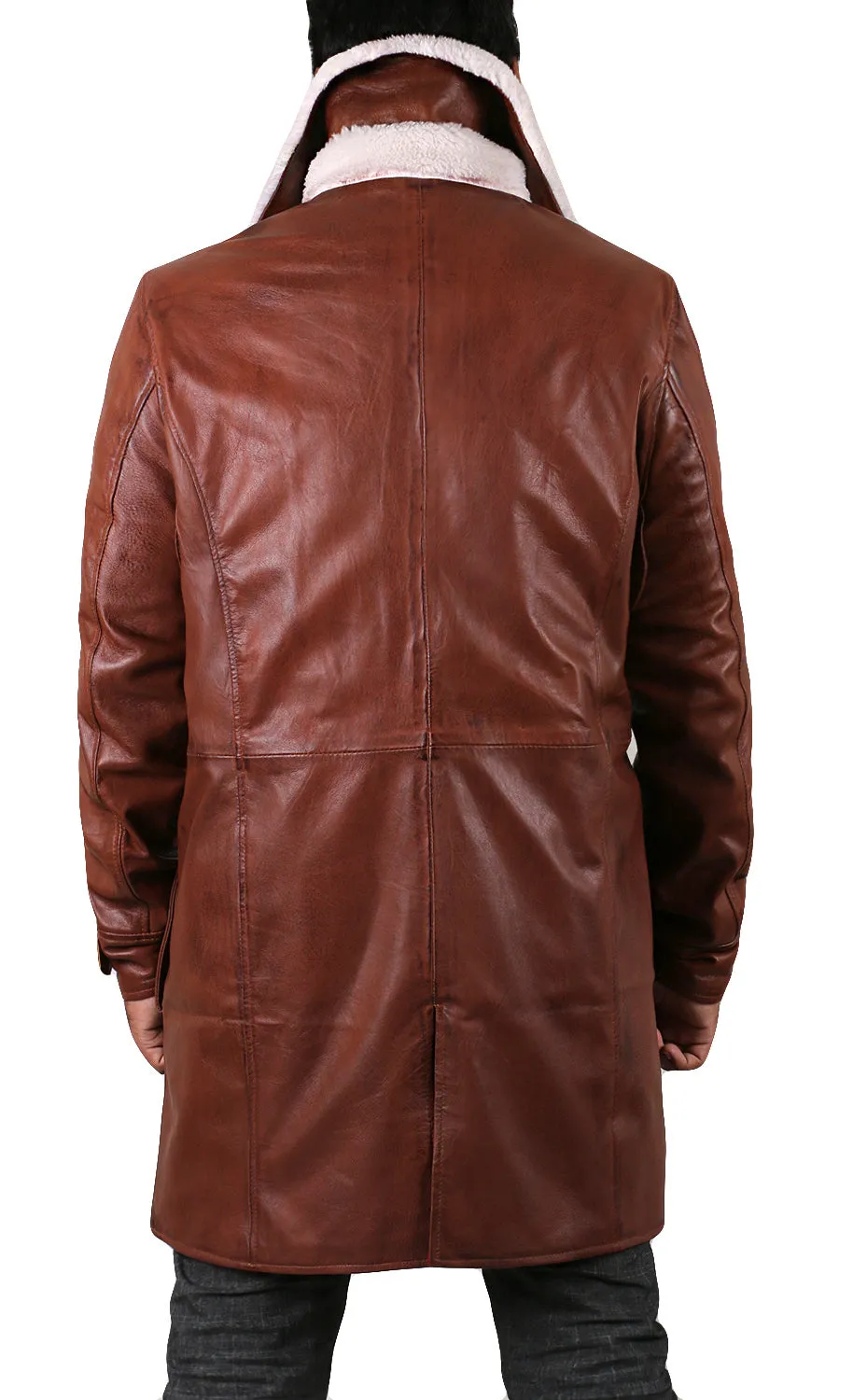 Xylar Distressed Shearling Leather Coat