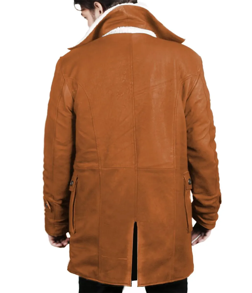 Xylar Distressed Shearling Leather Coat