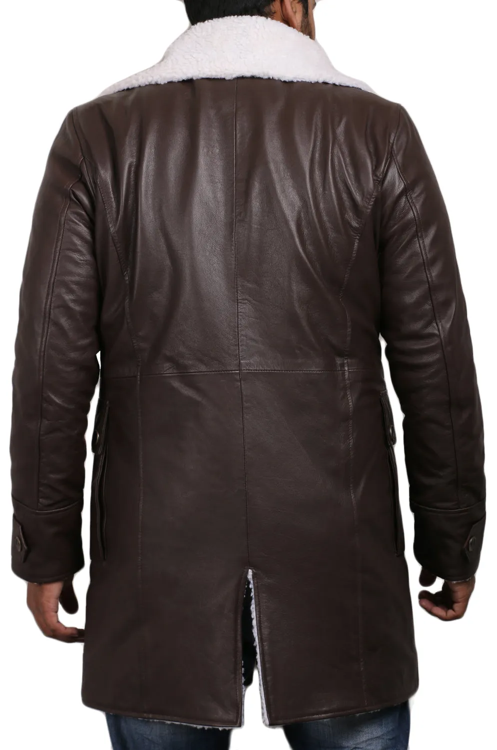 Xylar Distressed Shearling Leather Coat