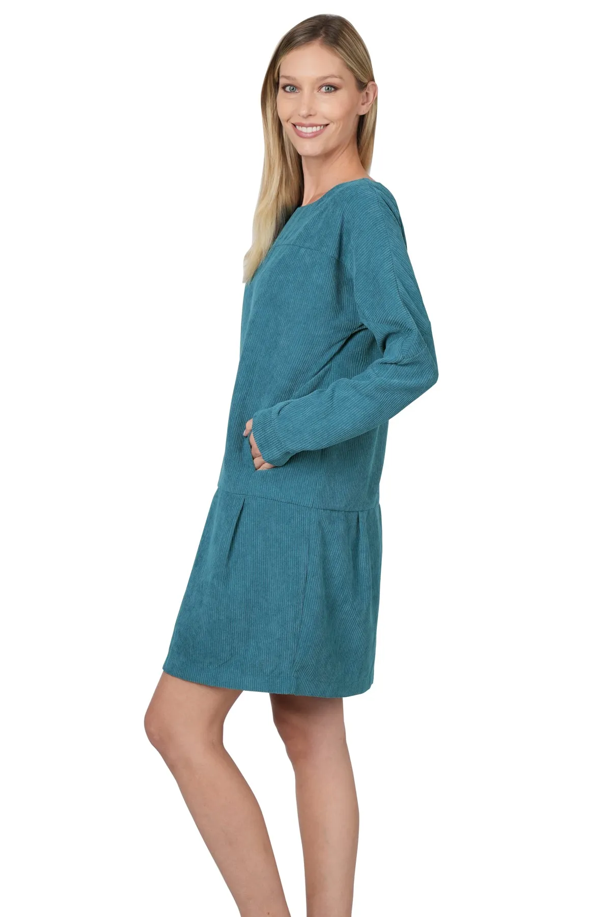 Zenana Corduroy Relazed Mini Dress (2 Colors)